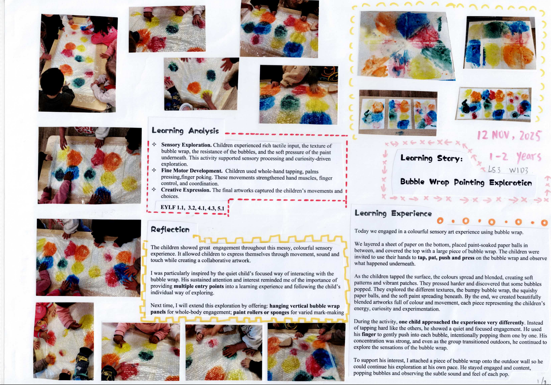 Figure 4. Bubble wrap painting invitation.